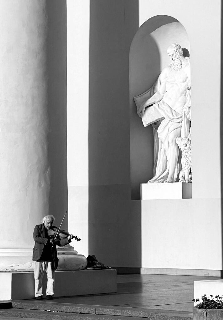 alexandra soroko vilnius musician street b&w photography